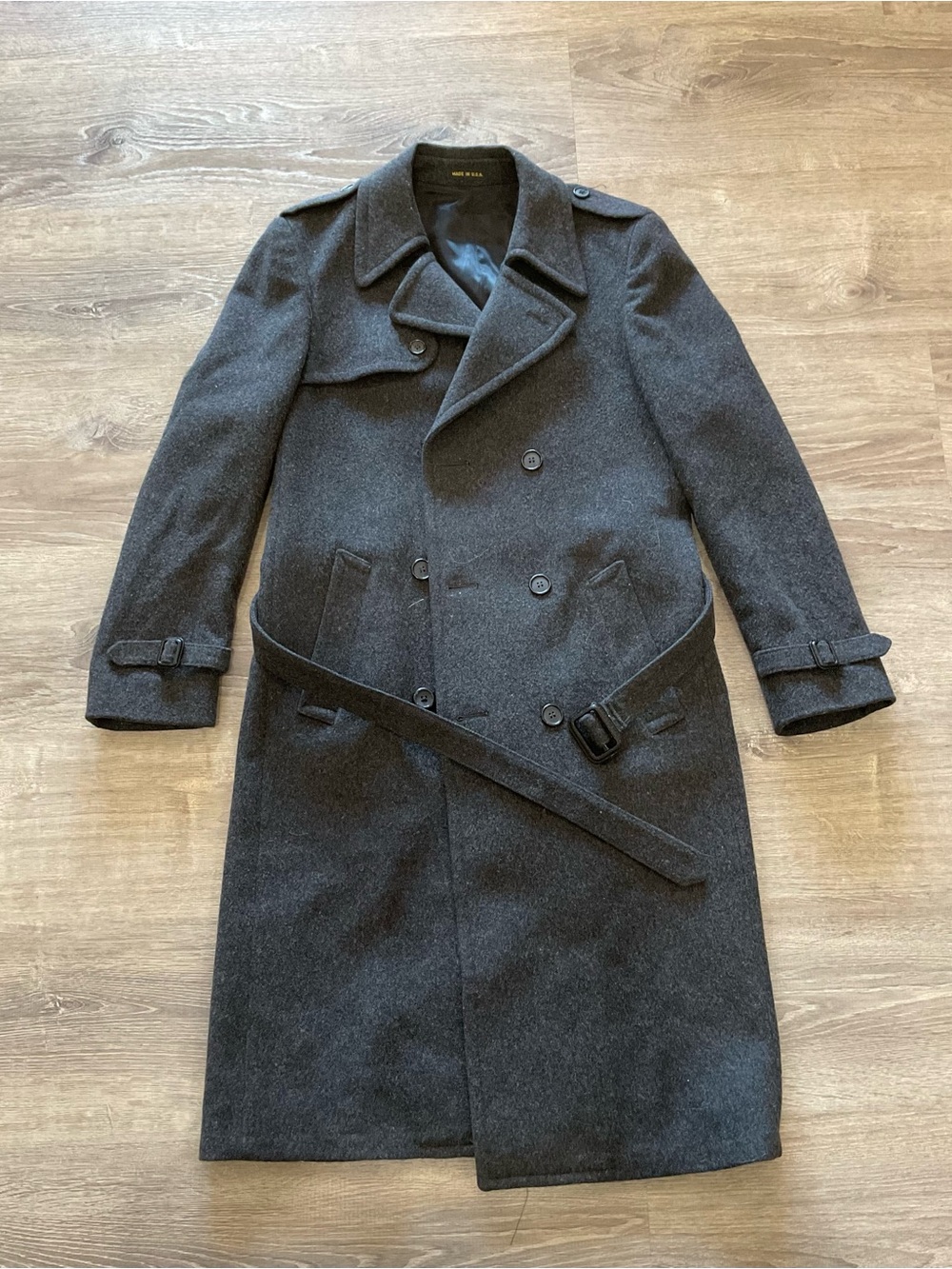 Wool Trench Coat - Dark Gray